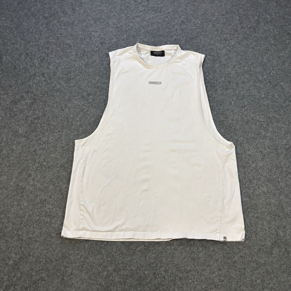 Vanquish Fitness VQ Tank Top Mens 2XL White Bodybuilding Workout